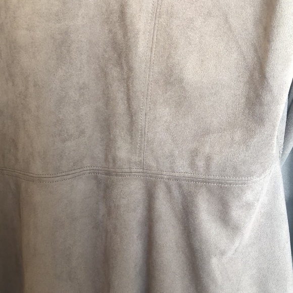 New Directions 3/4 sleeve suede drape front jacket, double stitched seems - Picture 5 of 7